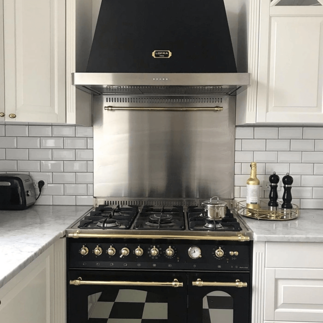 Dolcevita Hood 90 cm - Black Matt - Brass Finish - Lofra Cookers