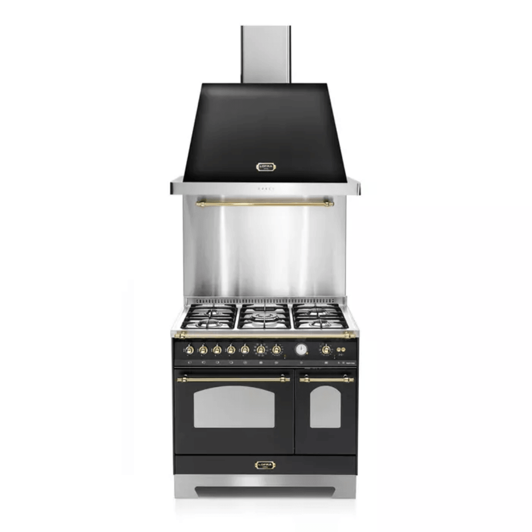 Dolcevita Hood 90 cm - Black Matt - Brass Finish - Lofra Cookers