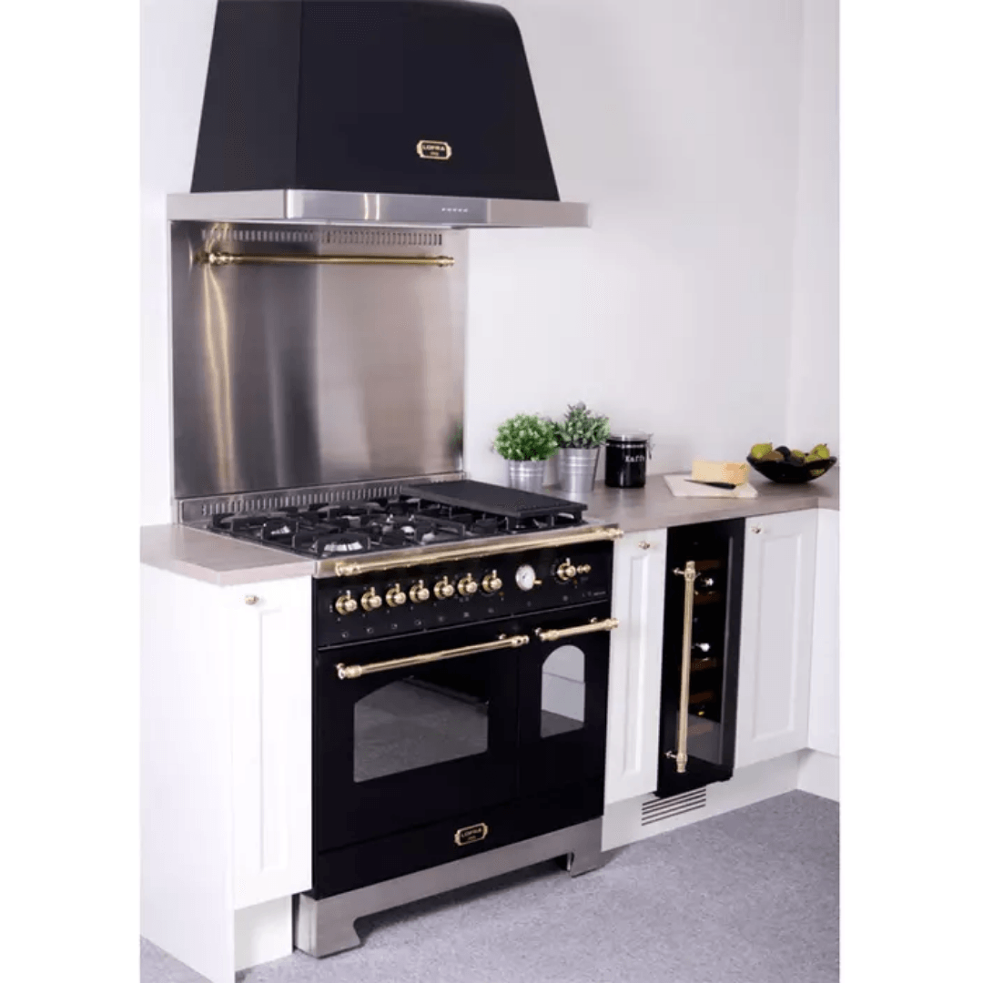 Dolcevita Hood 90 cm - Black Matt - Brass Finish - Lofra Cookers