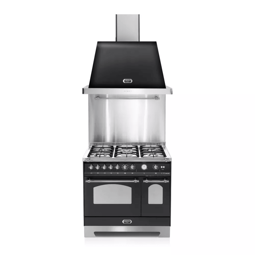 Dolcevita Hood 90 cm - Black Matt - Chrome Finish - Lofra Cookers