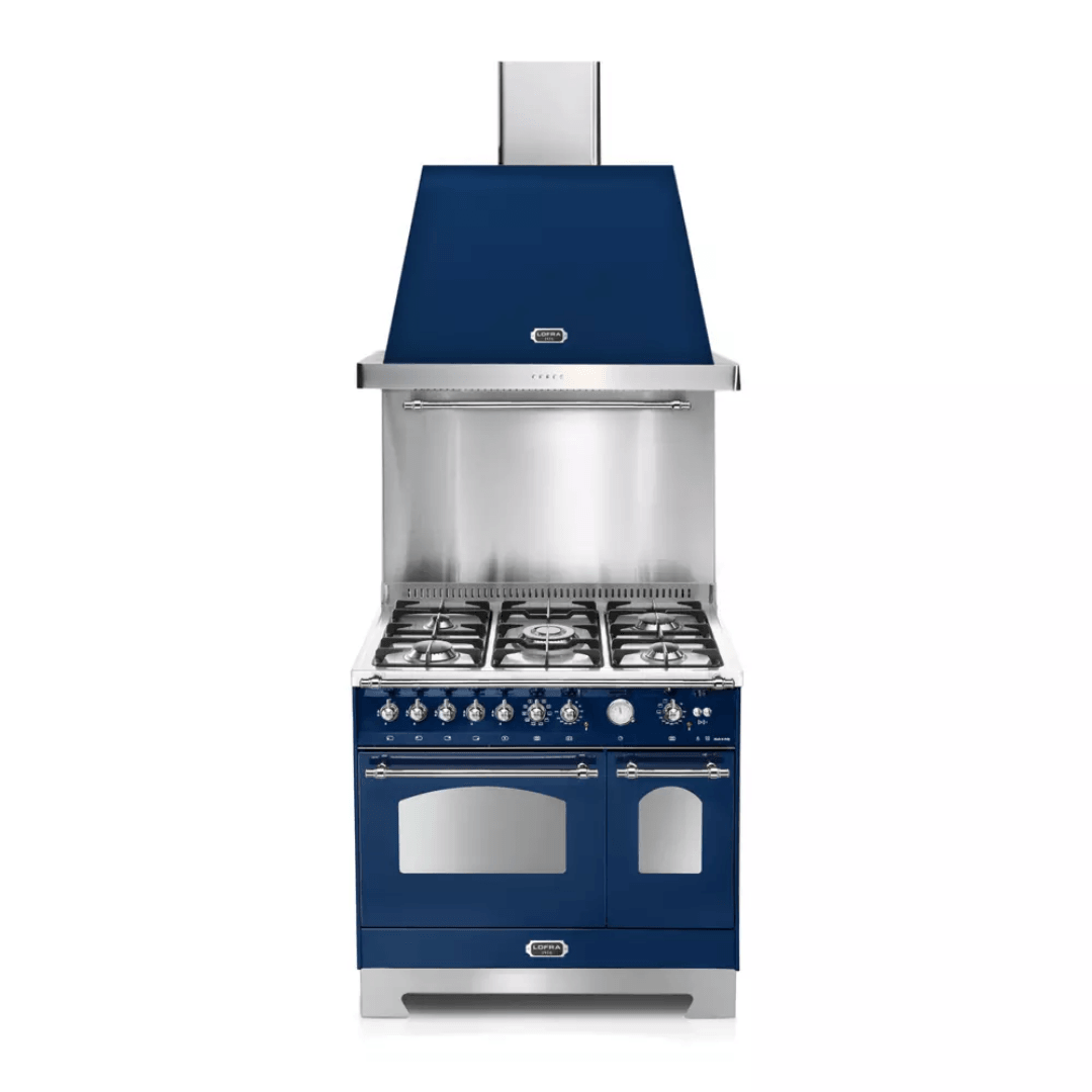 Dolcevita Hood 90 cm - Blue - Chrome Finish - Lofra Cookers