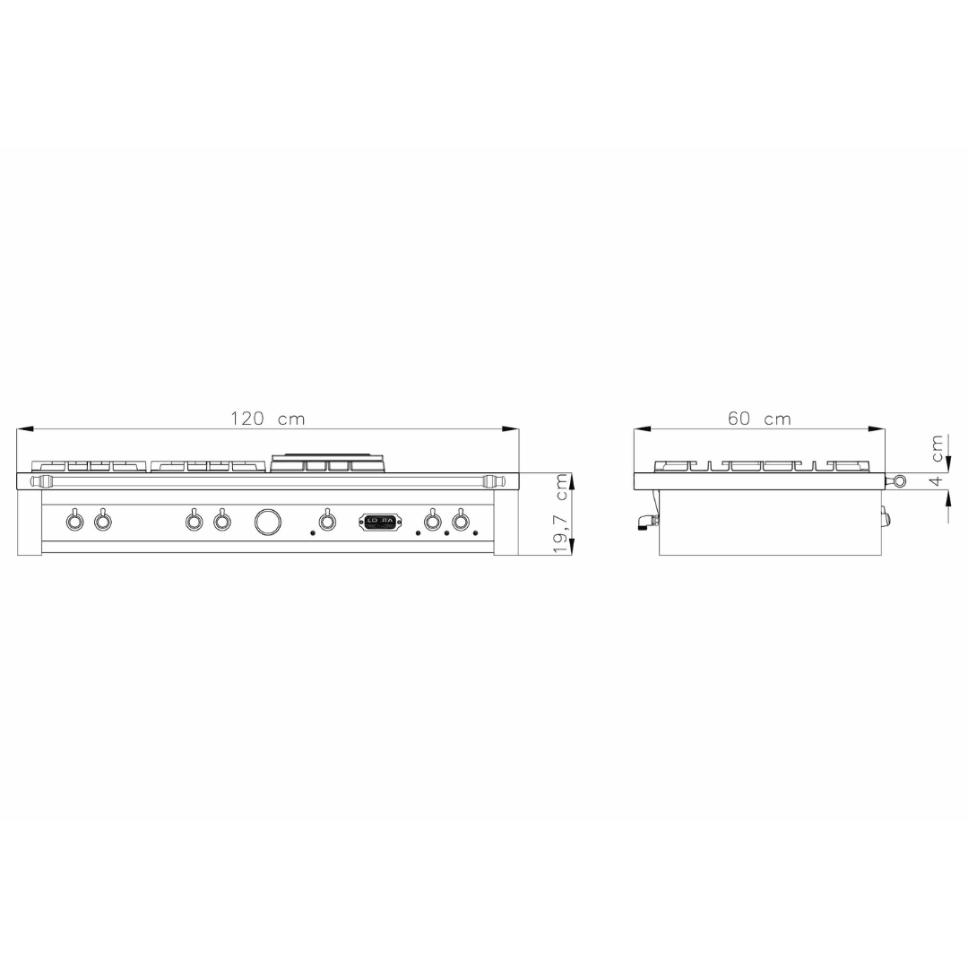 Dolcevita Range Top 120 cm (BBQ) - Black Matte - Lofra Cookers