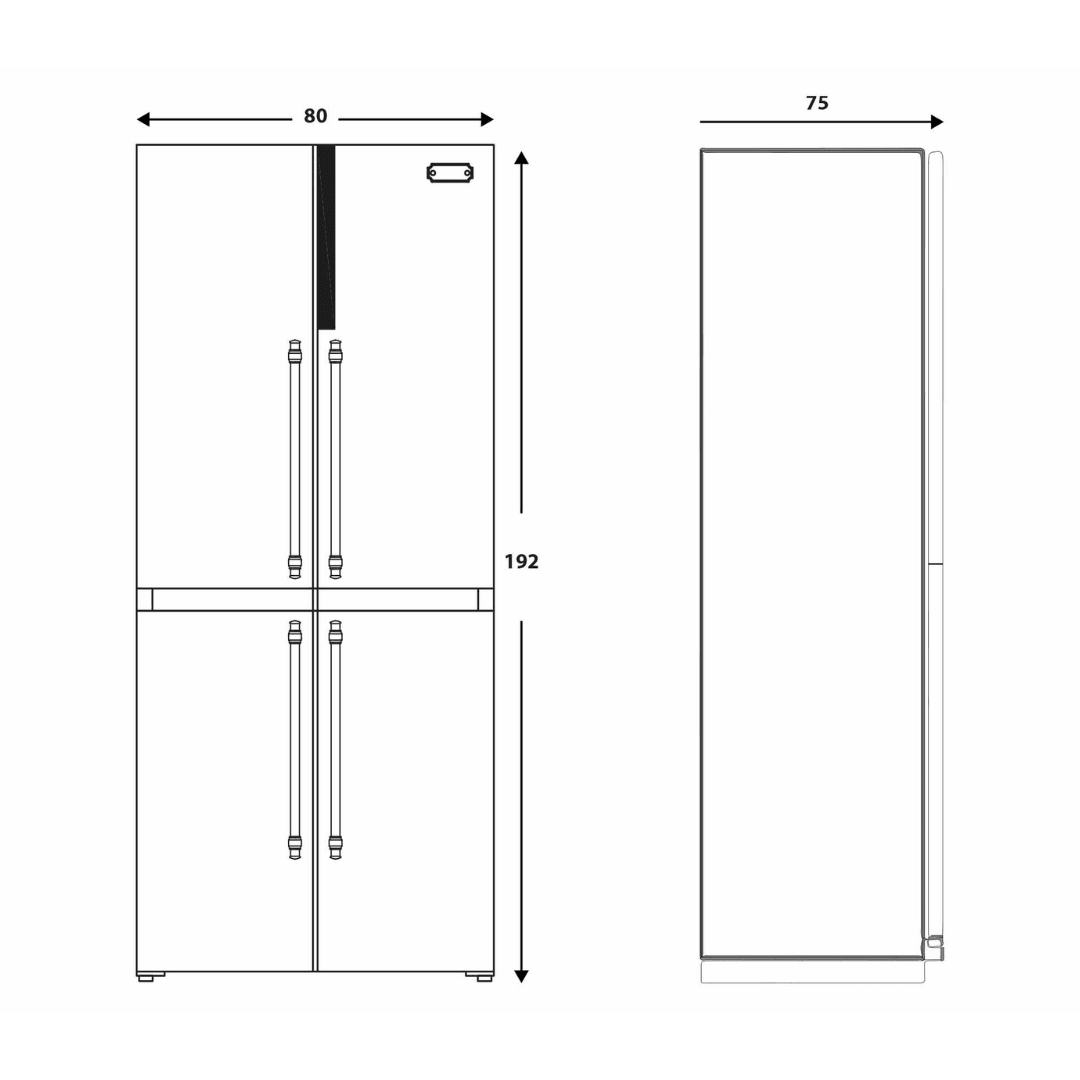 Dolcevita Refrigerator (4 Door) - Ivory White - Lofra Cookers