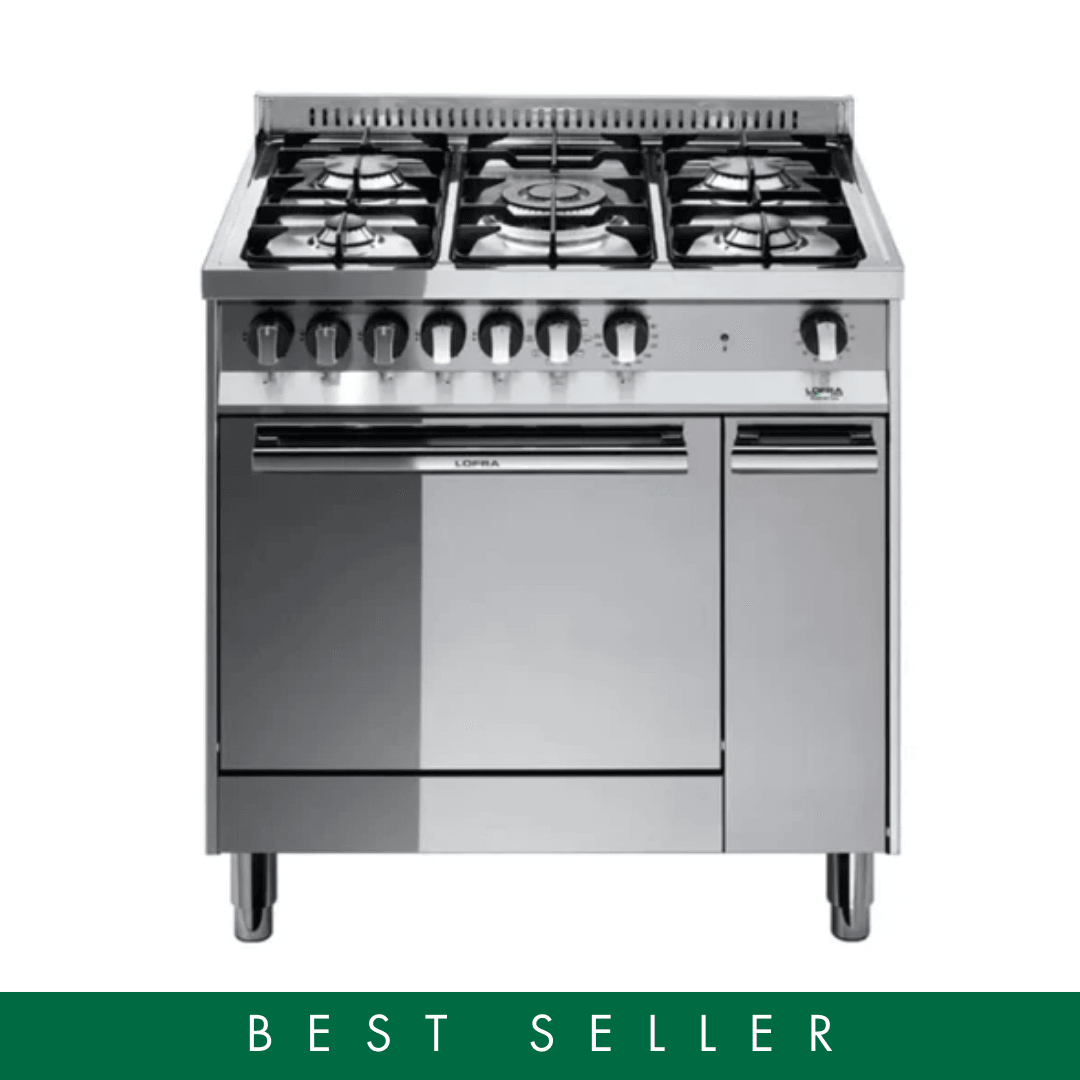 Maxima 80 cm 5 - Burner Dual Fuel Range Cooker with Food Storage- Stainless Steel - Lofra Cookers