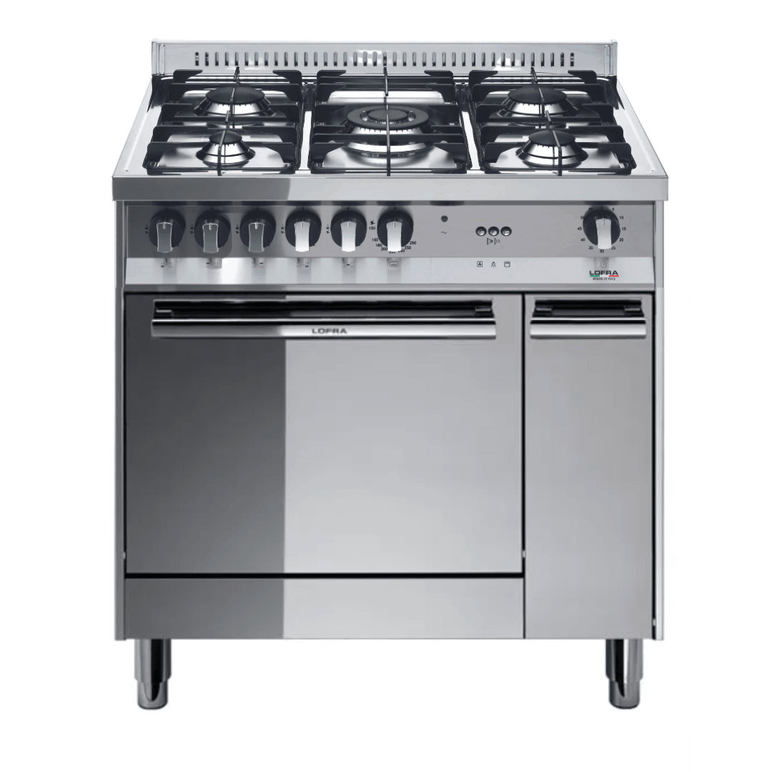 Maxima 80 cm 5 - Burner Gas Range Cooker with Food Storage- Stainless Steel - Lofra Cookers