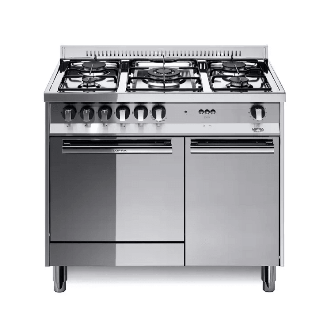 Maxima 90 cm 5 - Burner Dual Fuel Range Cooker with Storage Compartment - Stainless Steel - Lofra Cookers