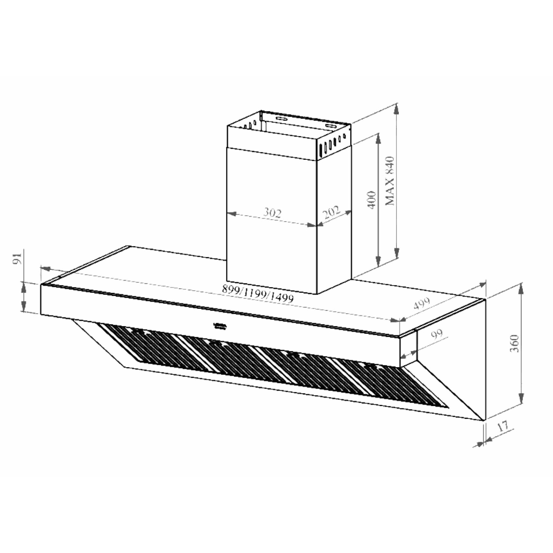 Modern Hood 120 cm - Elisir - Lofra Cookers