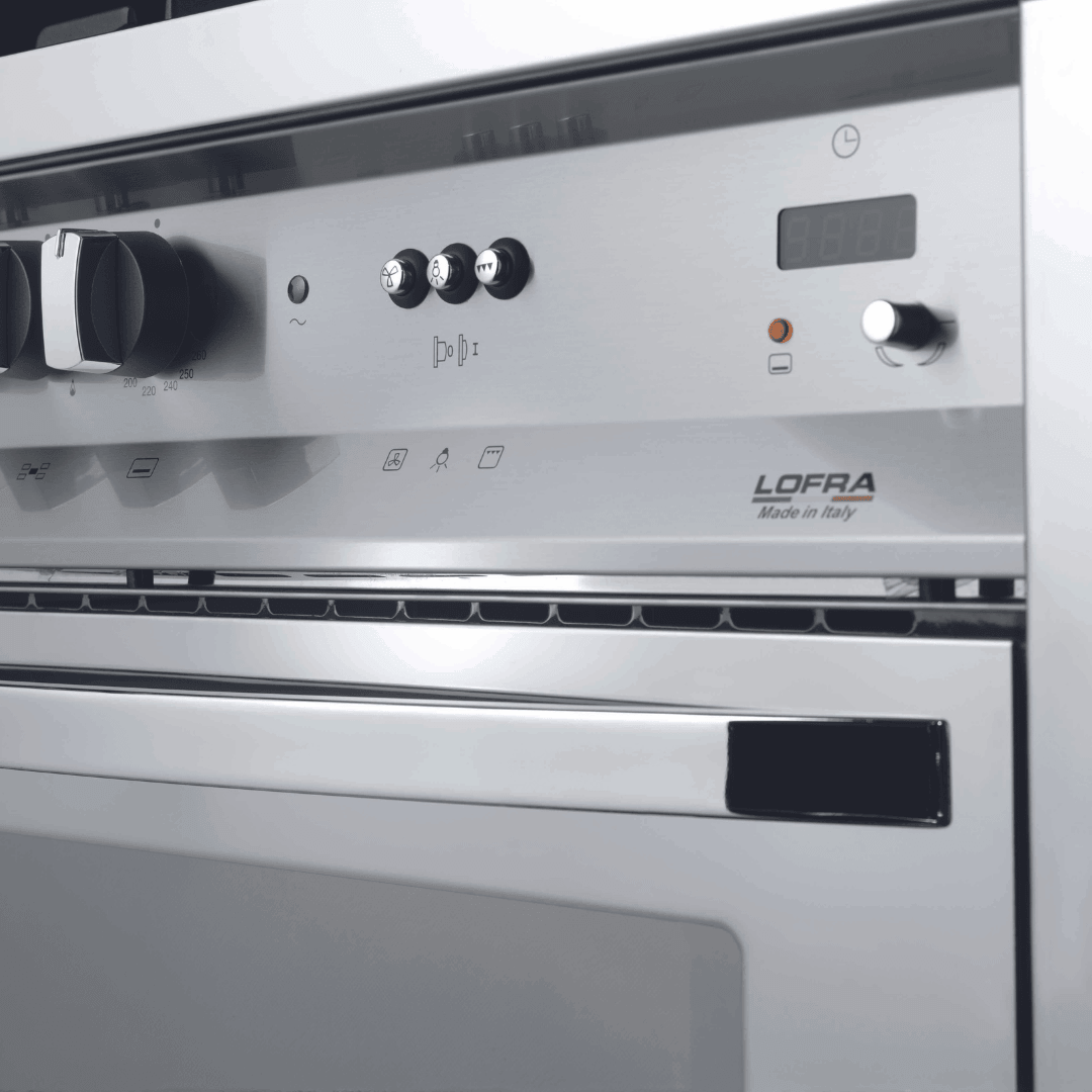 Professional 120 cm Double Oven Dual Fuel Range Cooker - Ivory White - Lofra Cookers