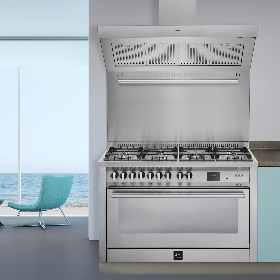 Professional 120 cm Gas Fuel Range Cooker - Stainless Steel - Lofra Cookers