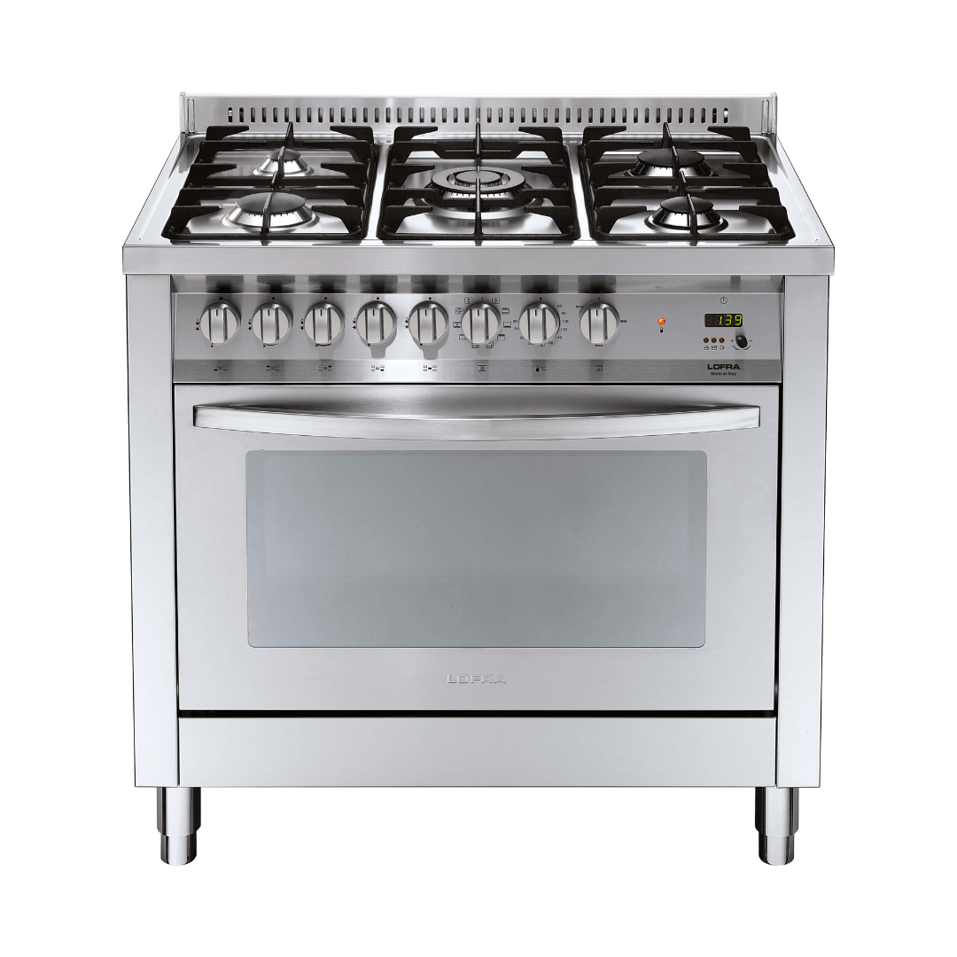 Professional 90 cm 5 - Burner Dual Fuel Range Cooker - Stainless Steel - Lofra Cookers