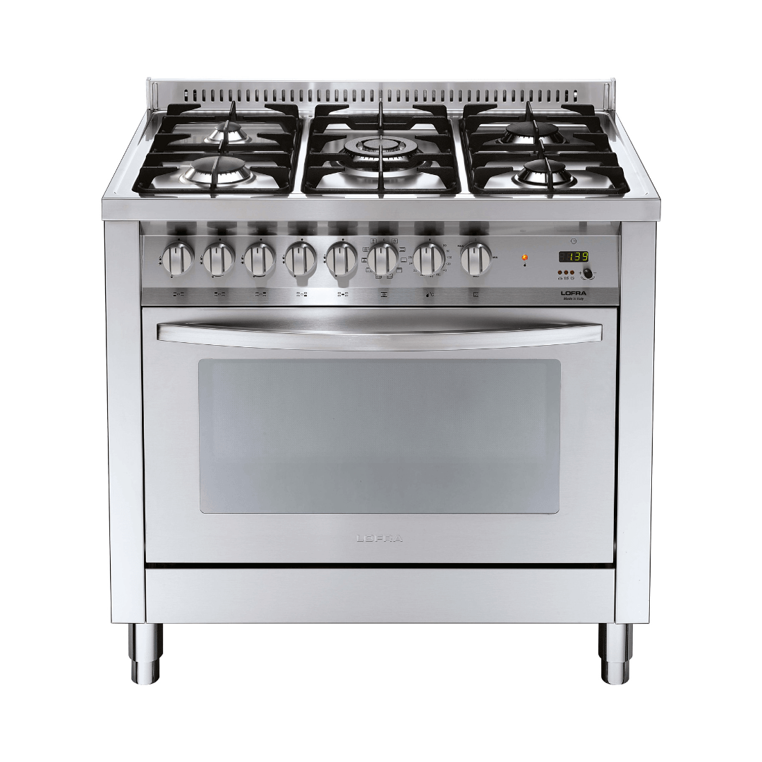 Professional 90 cm 5 - Burner Gas Range Cooker - Stainless Steel - Lofra Cookers