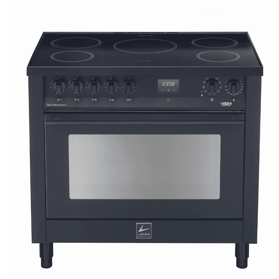 Professional 90 cm Electric Fuel Range Cooker - Black Matt - Lofra Cookers