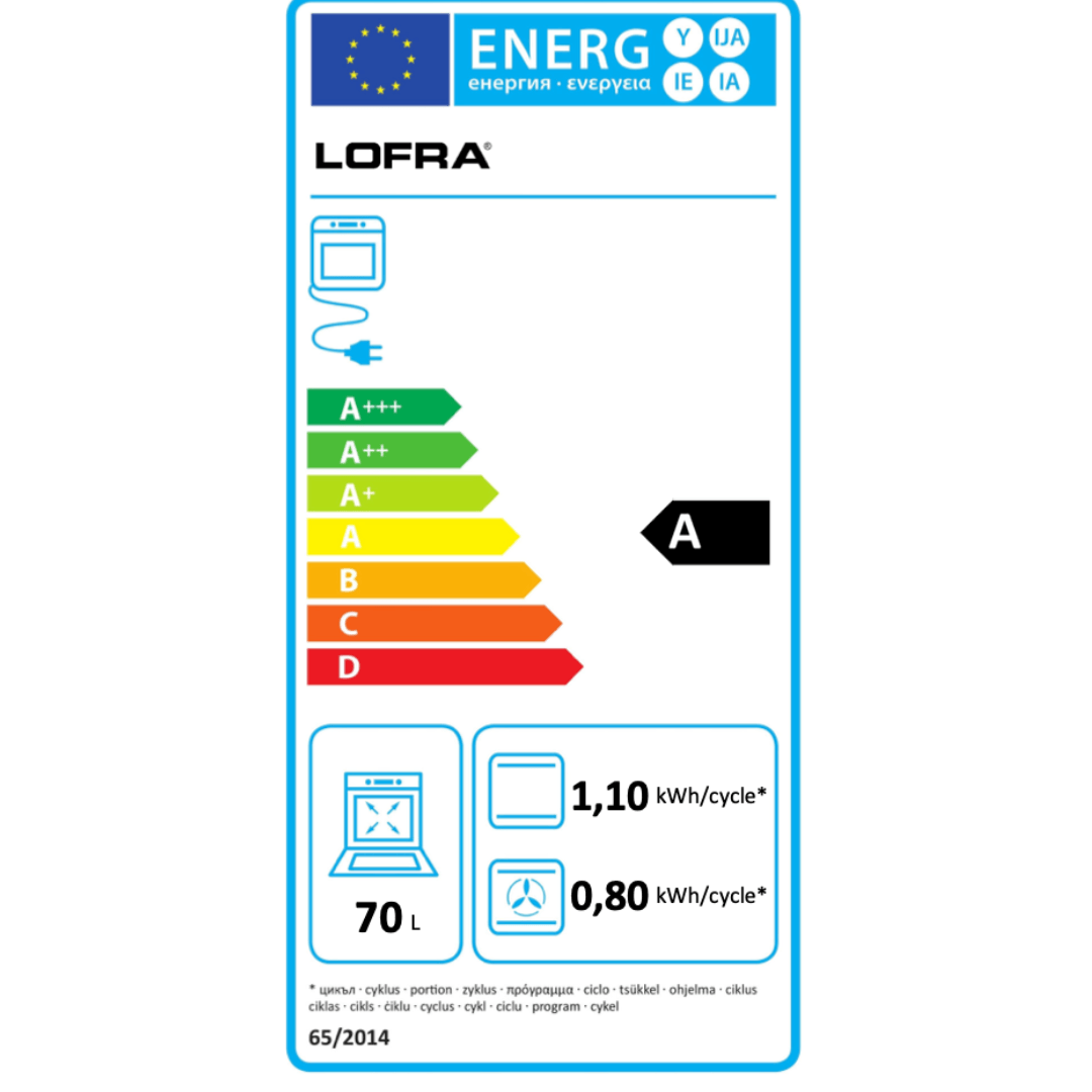 Professional Electric Oven 60 cm - Flexo - Black Glass - Lofra Cookers