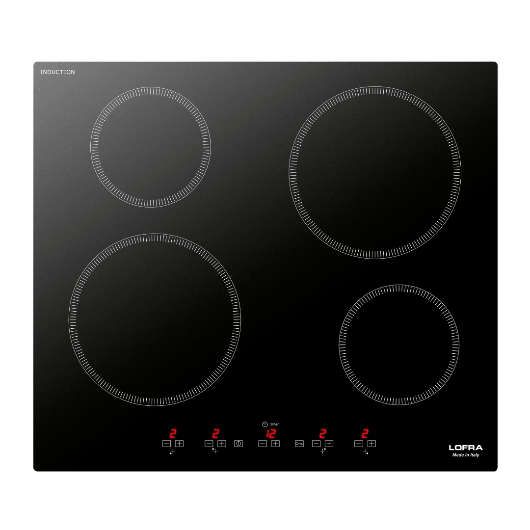 Professional Induction Glass Hob 60 cm - Luna (4 Zones) - Black Glass - Lofra Cookers