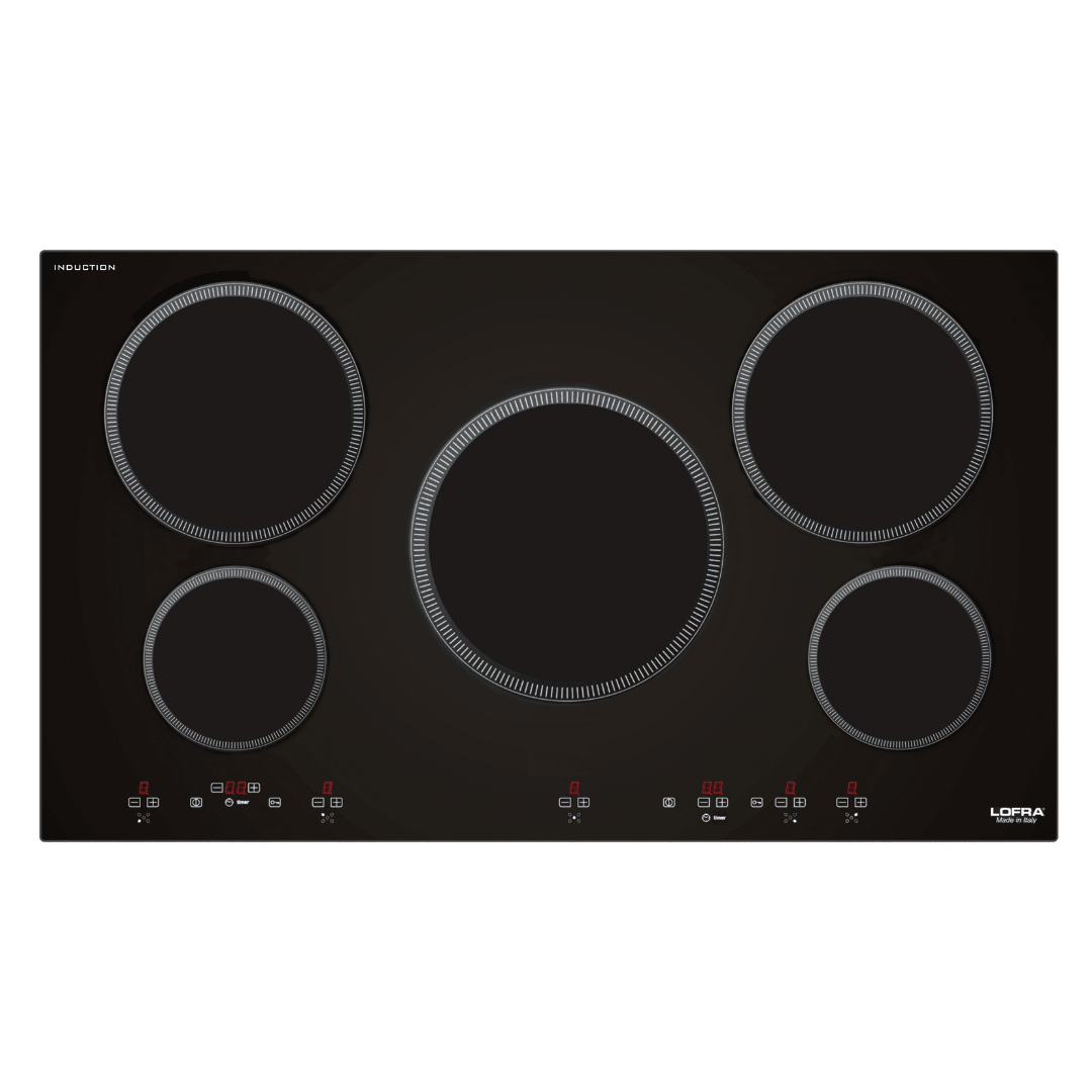 Professional Induction Glass Hob 90 cm - Luna - Black Glass - Lofra Cookers