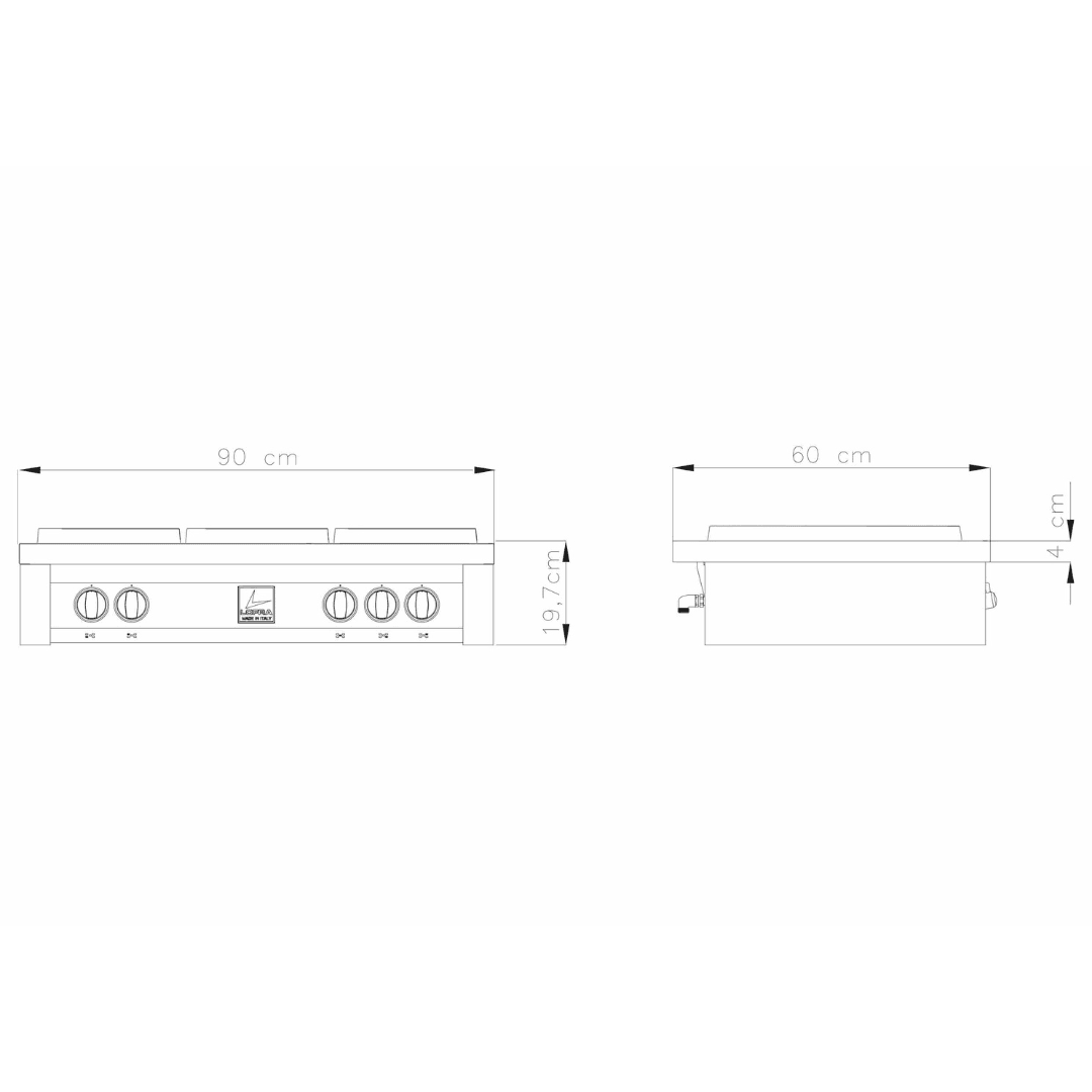 Professional Range Top 90 cm - Stainless Steel - Lofra Cookers