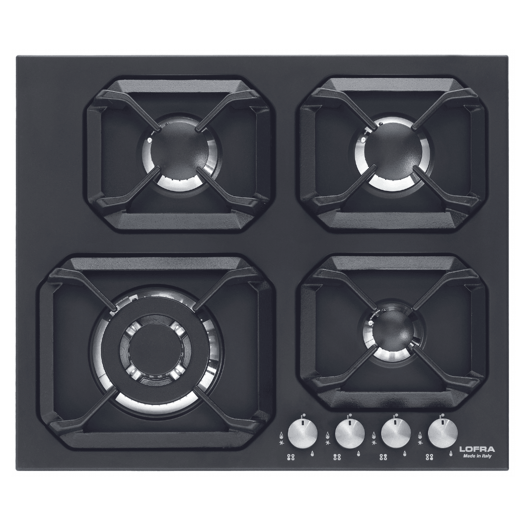 Professional Stainless Steel Hob 60 cm - Urano - Black with Triple Ring Burner - Lofra Cookers