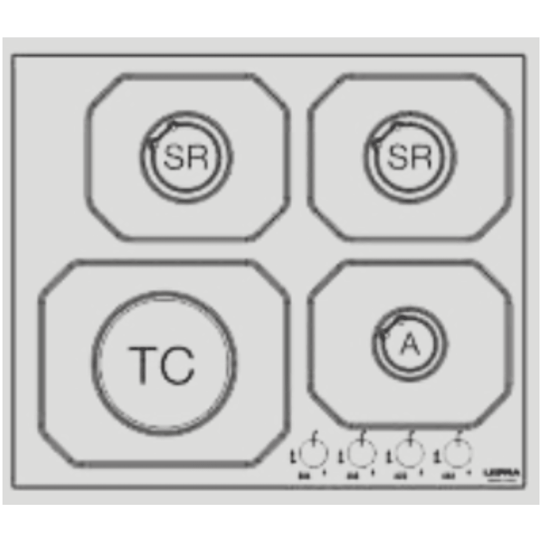 Professional Stainless Steel Hob 60 cm - Urano - Steel with Triple Ring Burner - Lofra Cookers