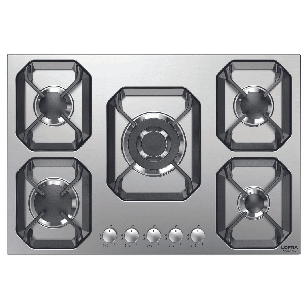 Professional Stainless Steel Hob 75 cm - Urano - Steel - Triple Ring (Centre) - Lofra Cookers