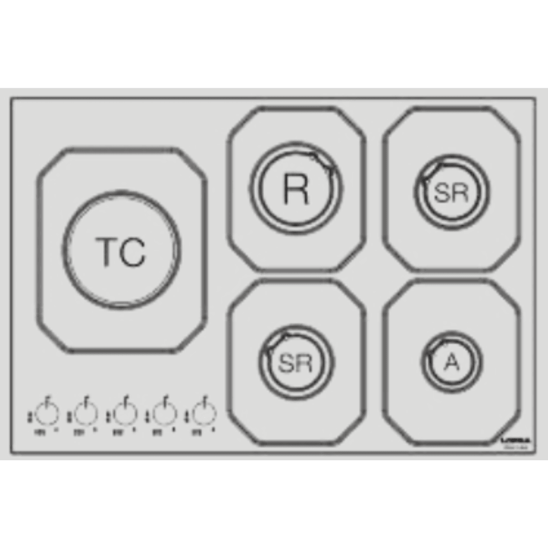 Professional Stainless Steel Hob 75 cm - Urano - Steel - Triple Ring (Left) - Lofra Cookers