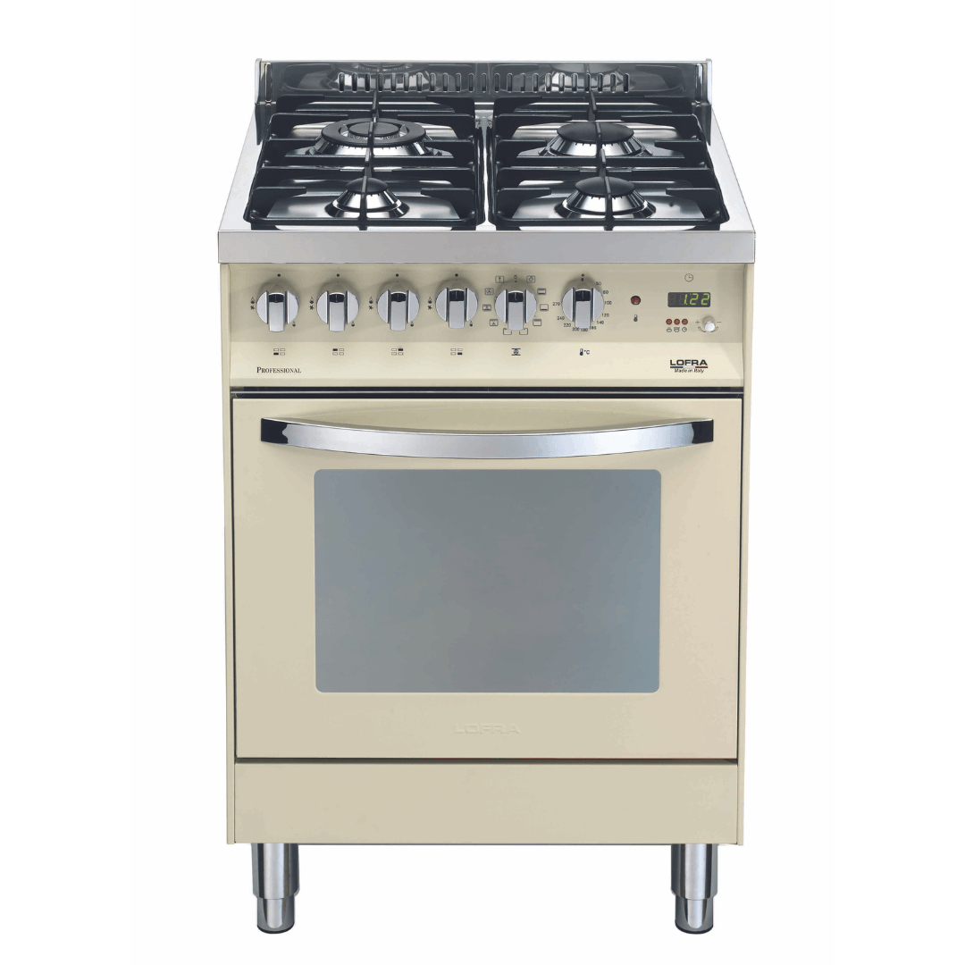 Rainbow 60 cm Dual Fuel Range Cooker - Ivory White - Lofra Cookers