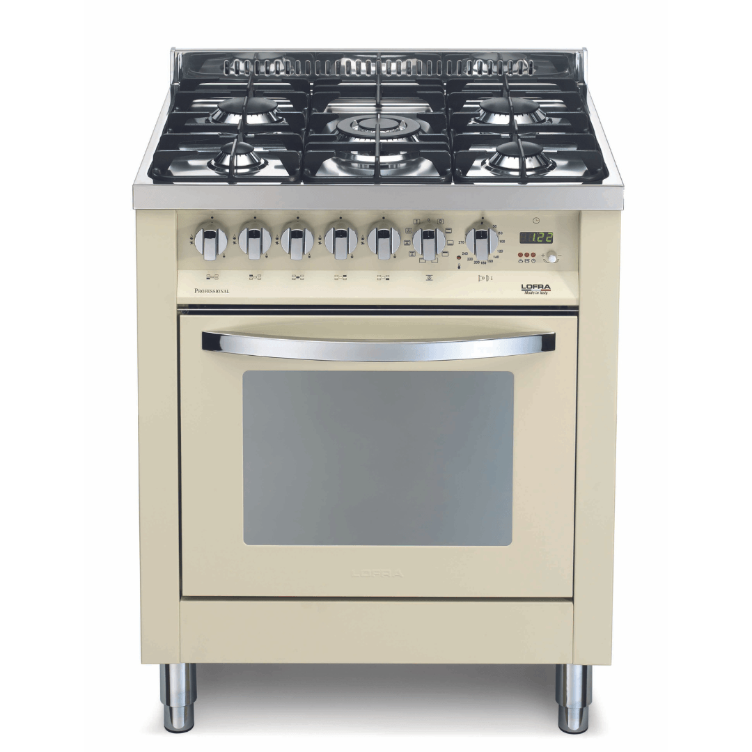 Rainbow 70 cm Dual Fuel Range Cooker - Ivory White - Lofra Cookers