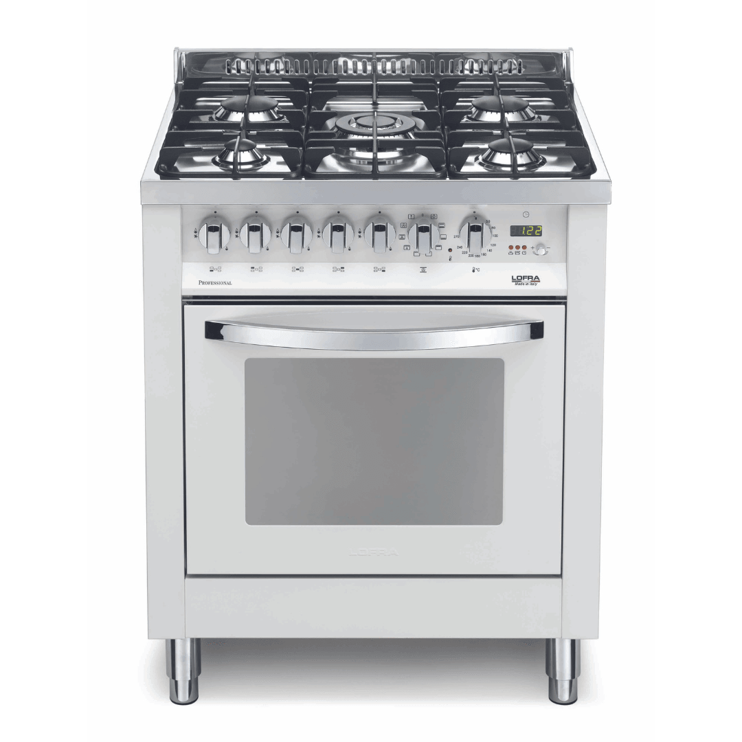 Rainbow 70 cm Dual Fuel Range Cooker - Pearl White - Lofra Cookers