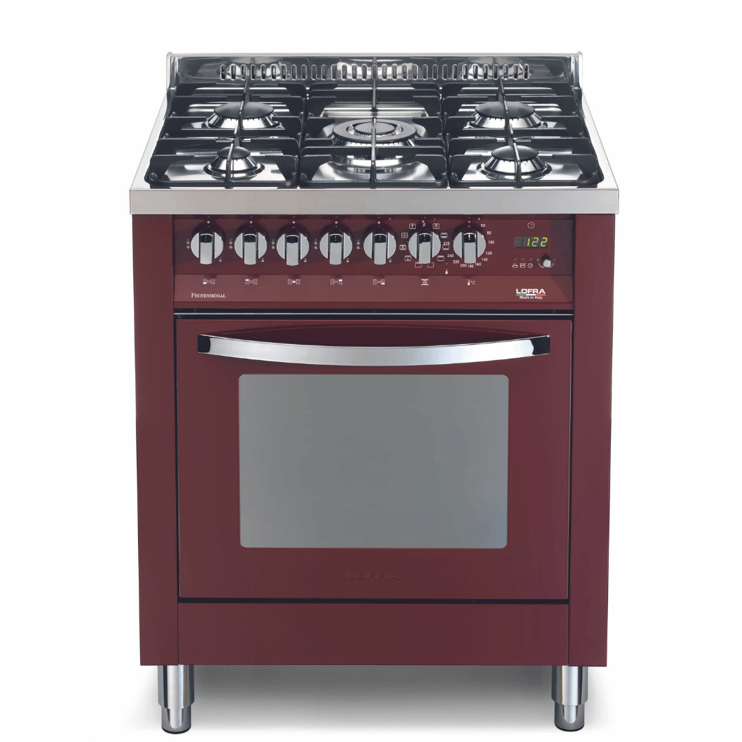 Rainbow 70 cm Dual Fuel Range Cooker - Red Burgundy - Lofra Cookers