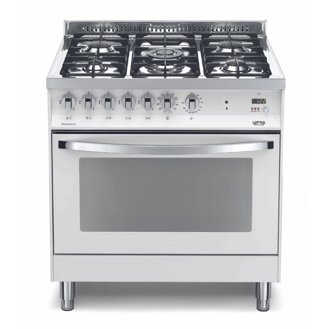 Rainbow 80 cm Dual Fuel Range Cooker - Pearl White - Lofra Cookers