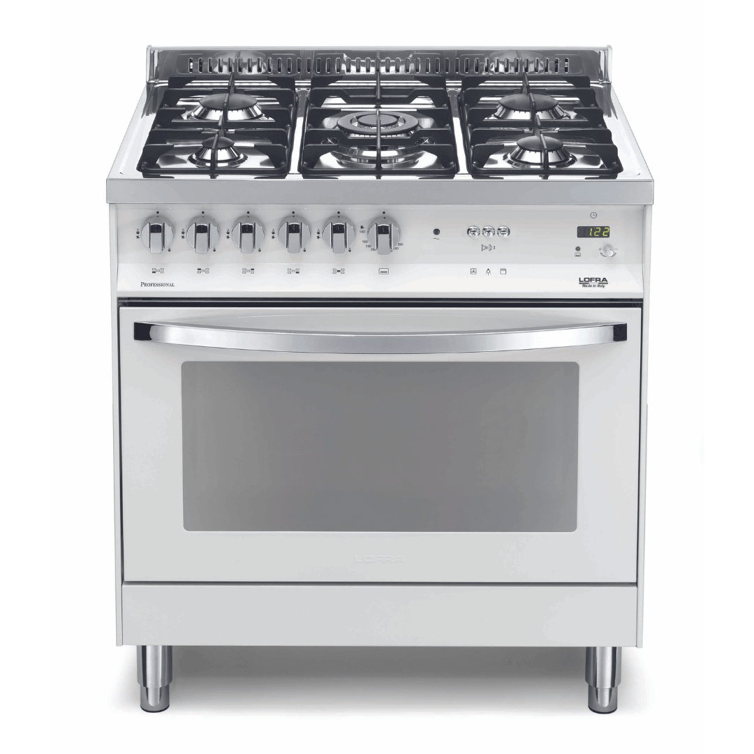Rainbow 80 cm Gas Range Cooker - Pearl White - Lofra Cookers