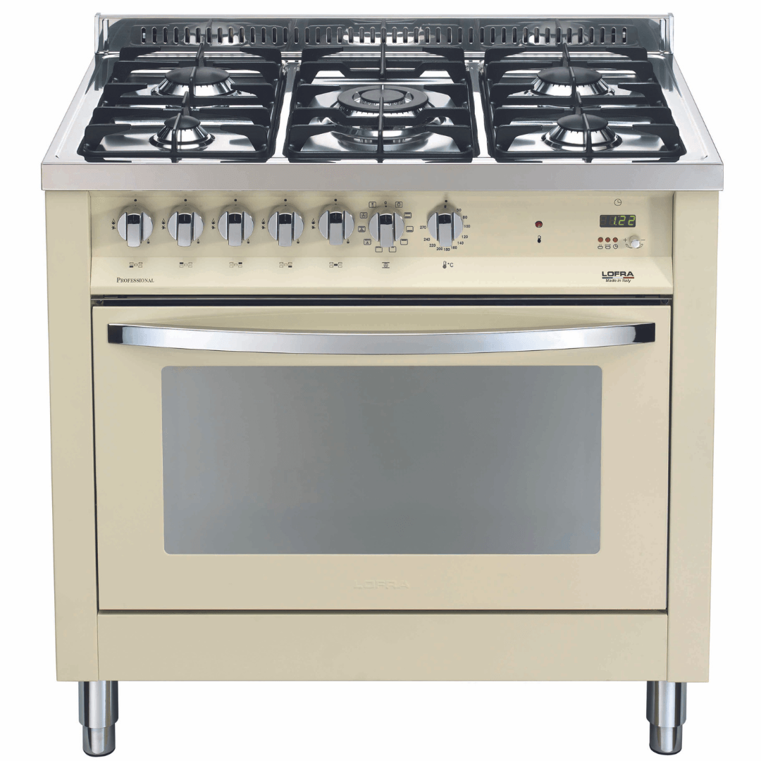 Rainbow 90 cm Dual Fuel Range Cooker - Ivory White - Lofra Cookers