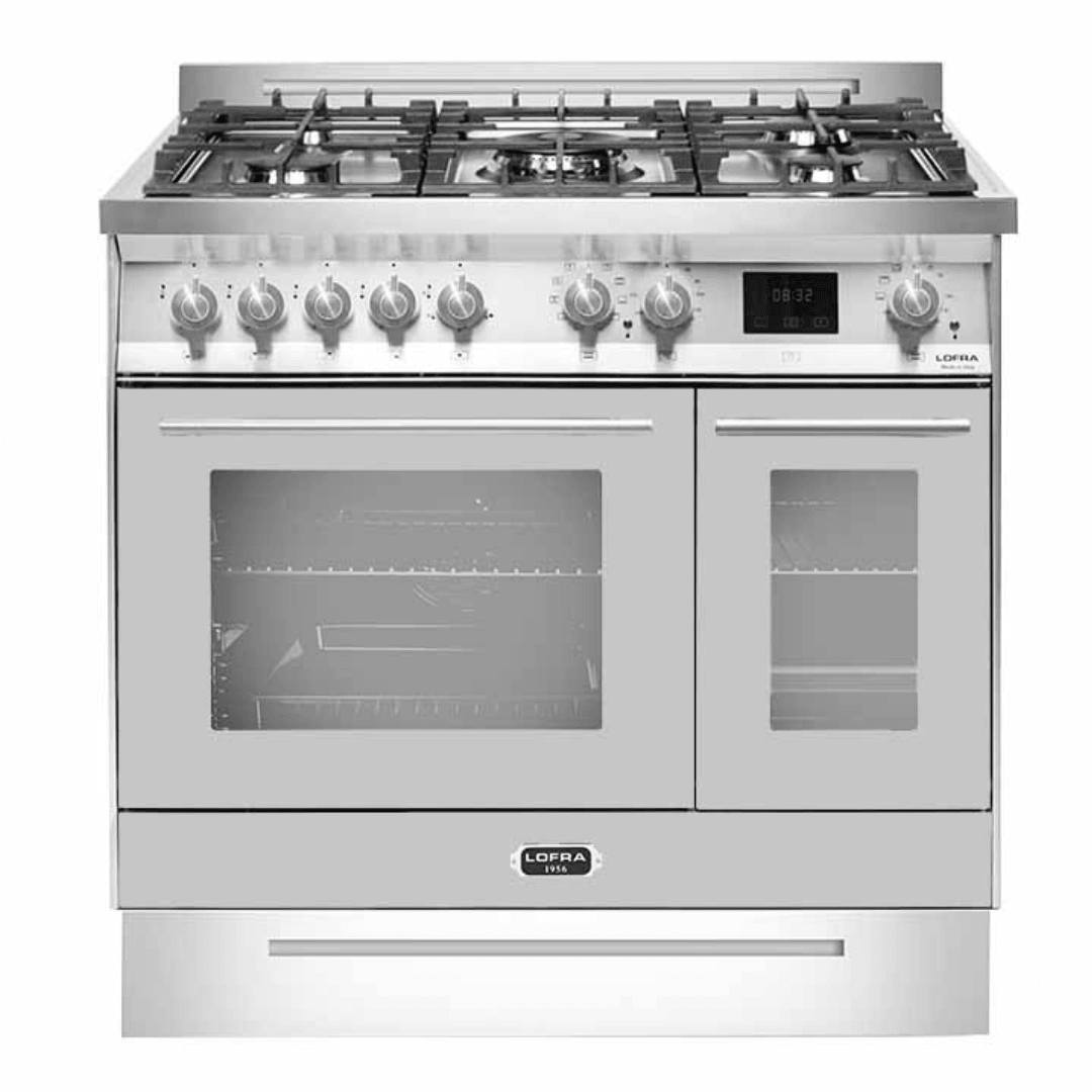 Venezia 90 cm Double Oven Dual Fuel Range Cooker - Stainless Steel - Lofra Cookers