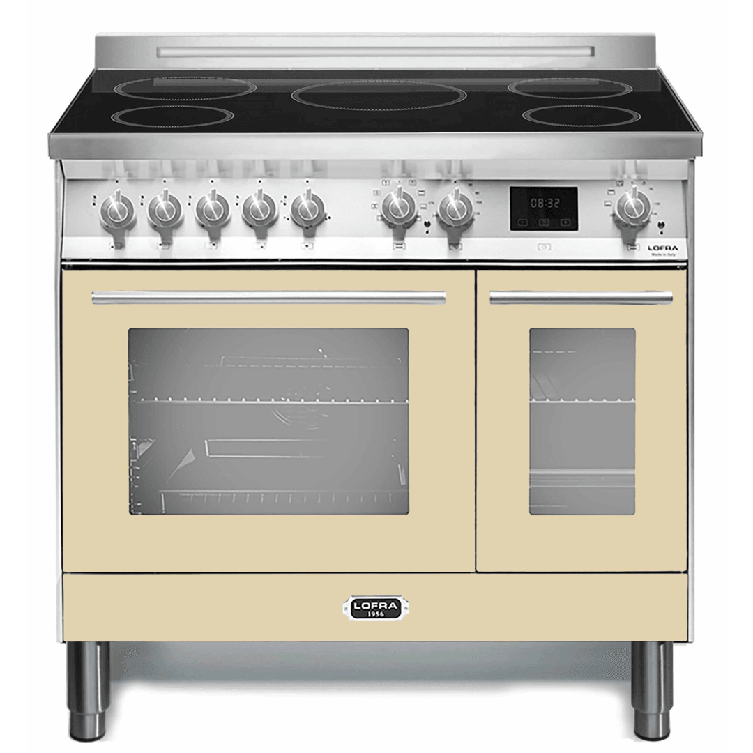 Venezia 90 cm Double Oven Electric Fuel Cooker - Ivory White - Lofra Cookers