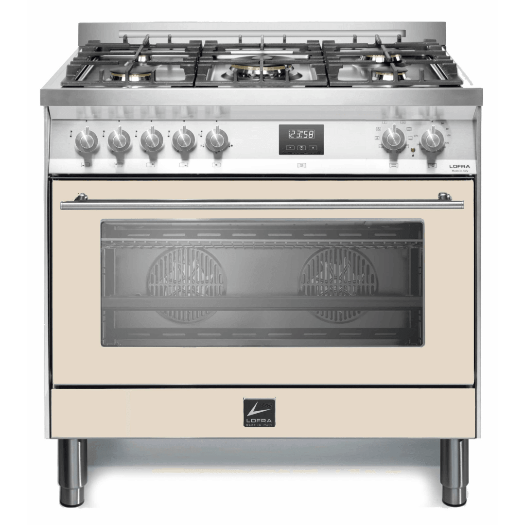 Venezia 90 cm Dual Fuel Range Cooker - Ivory White - Lofra Cookers