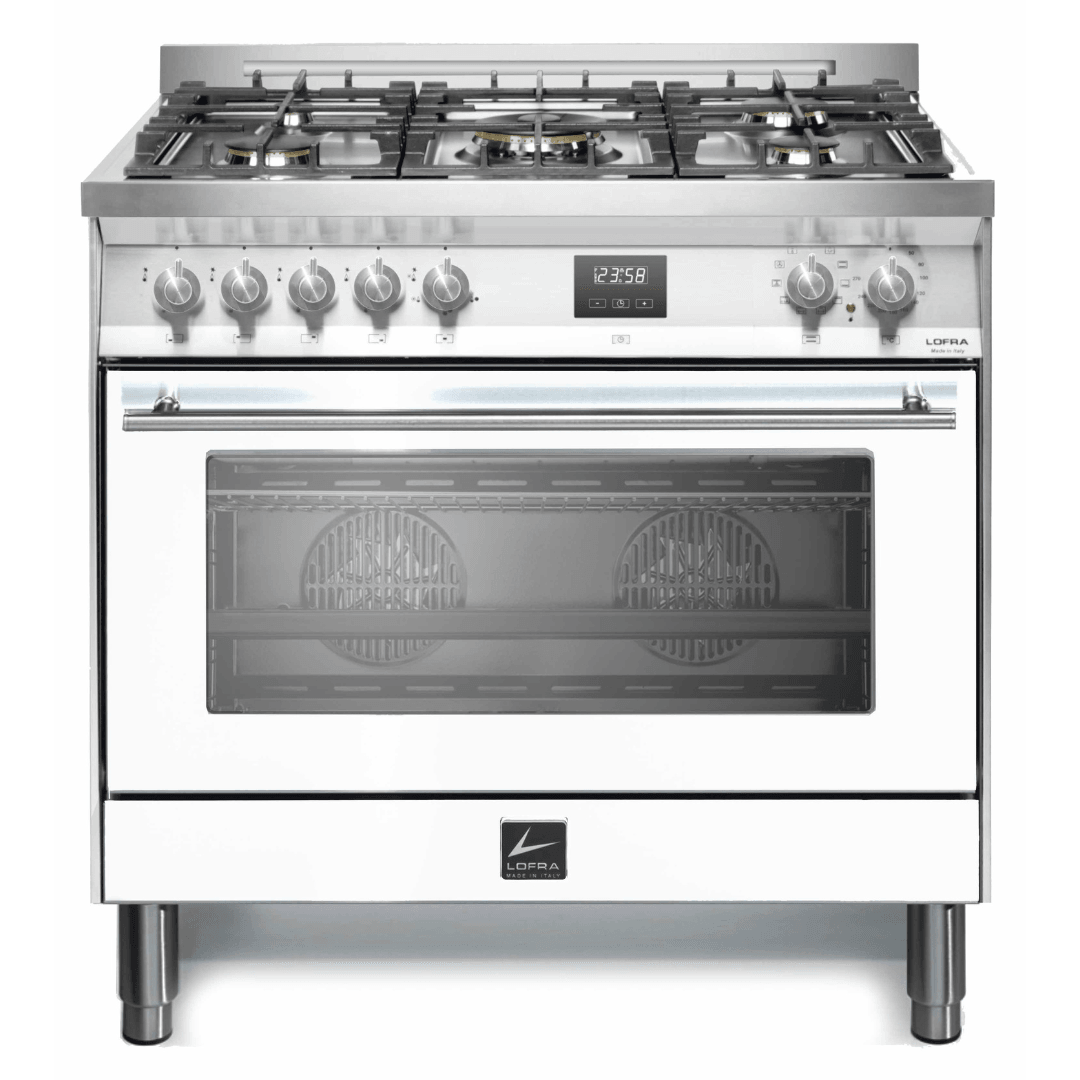 Venezia 90 cm Dual Fuel Range Cooker - Pearl White - Lofra Cookers
