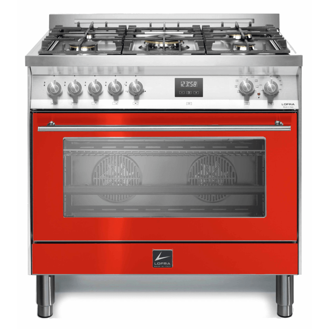 Venezia 90 cm Dual Fuel Range Cooker - Red Fire - Lofra Cookers